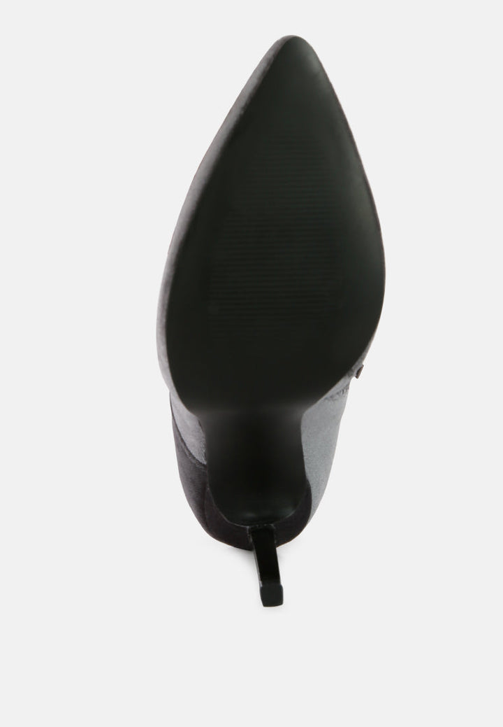 Bornsta Velvet High Heeled Velvet Boots by London Rag