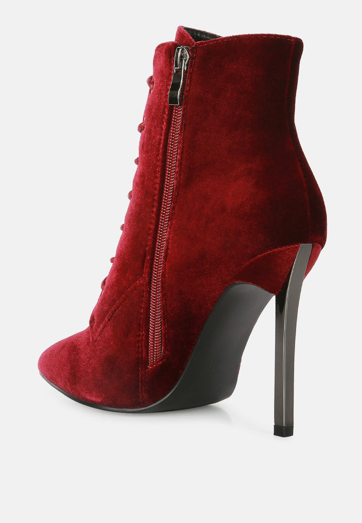 Bornsta Velvet High Heeled Velvet Boots by London Rag