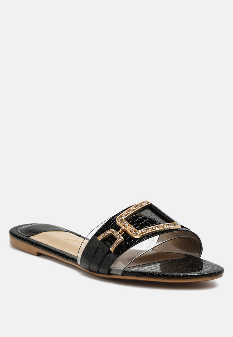 brillo jewel croc flats by London Rag