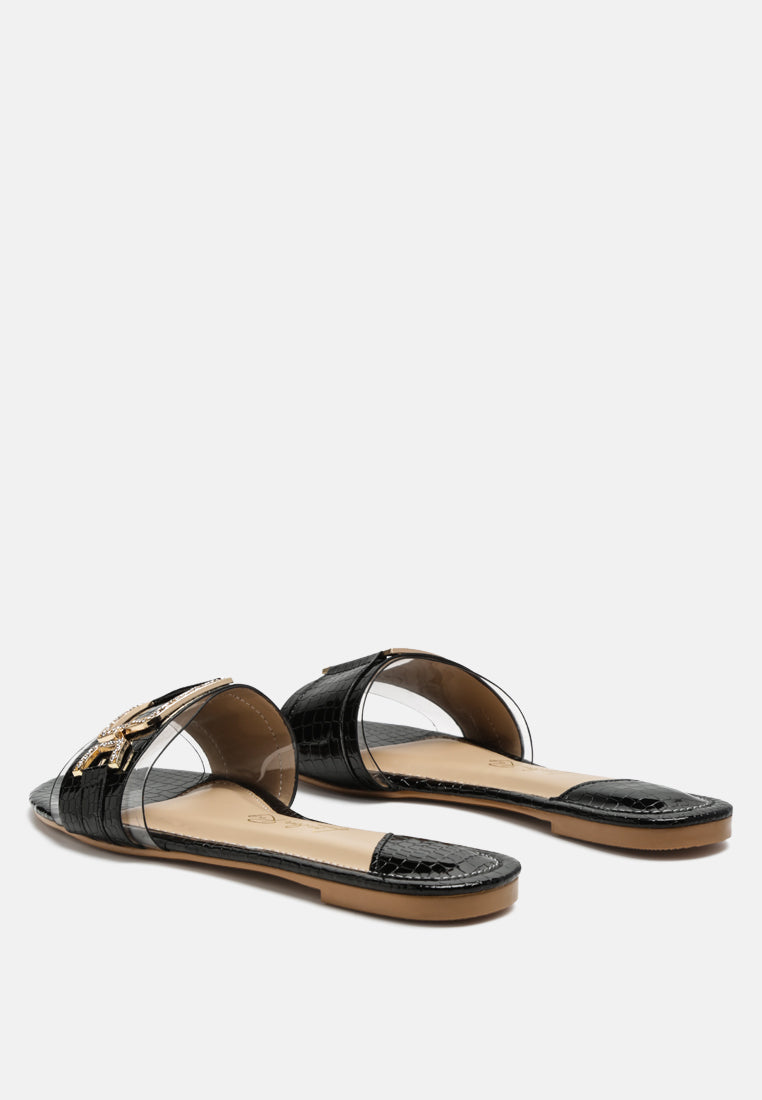 brillo jewel croc flats by London Rag