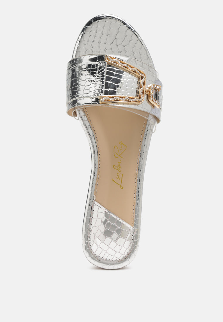 brillo jewel croc flats by London Rag