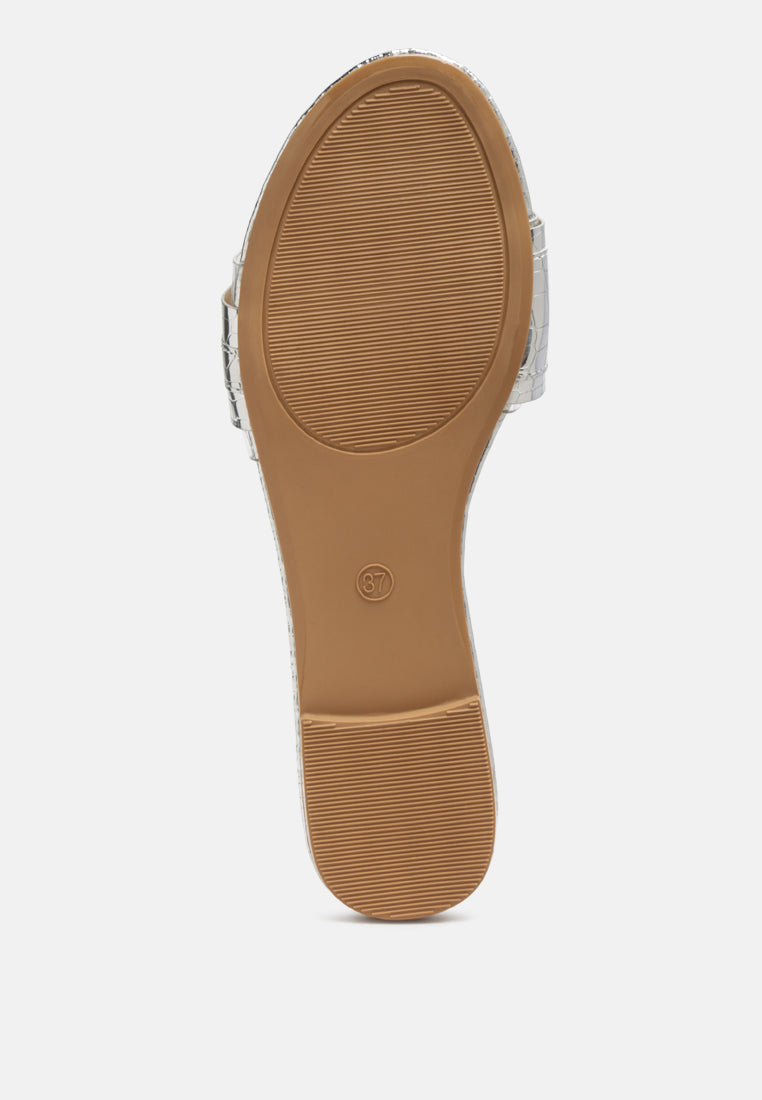 brillo jewel croc flats by London Rag