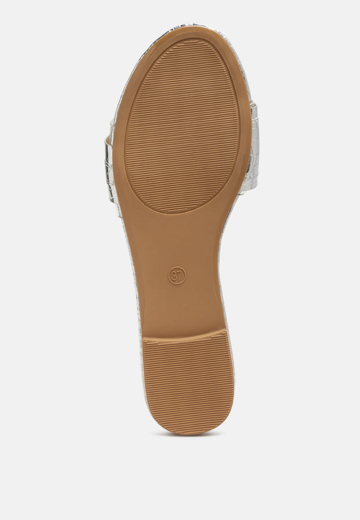 brillo jewel croc flats by London Rag