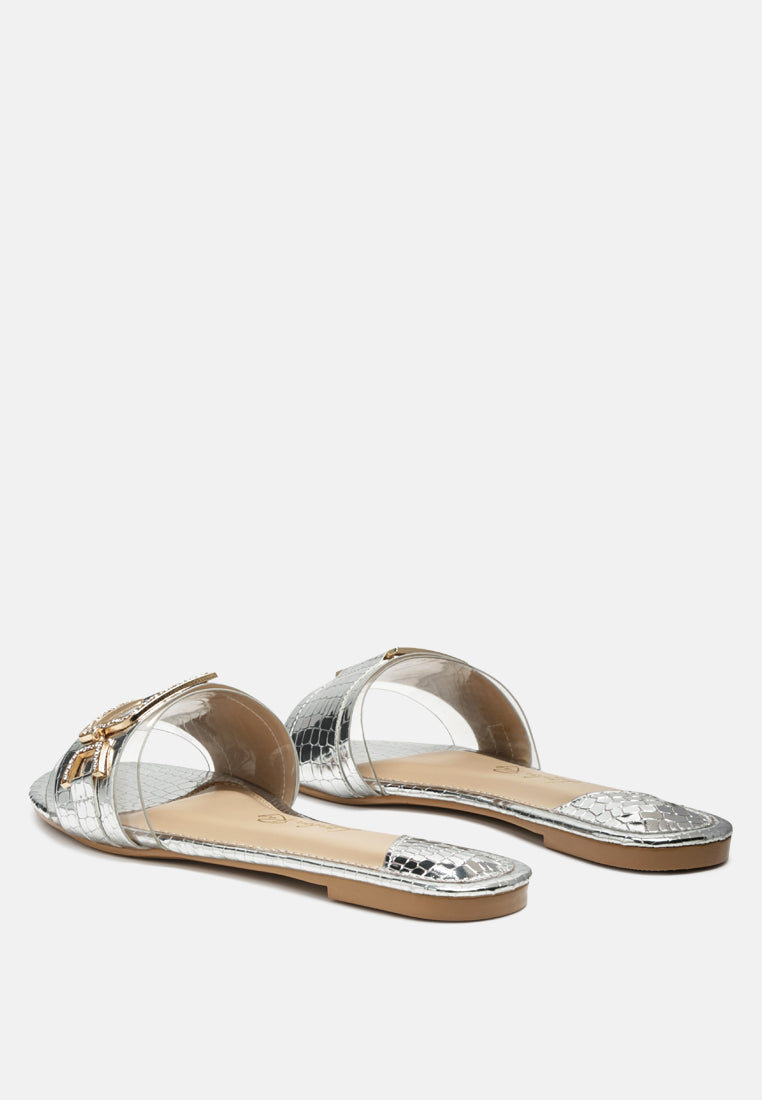 brillo jewel croc flats by London Rag