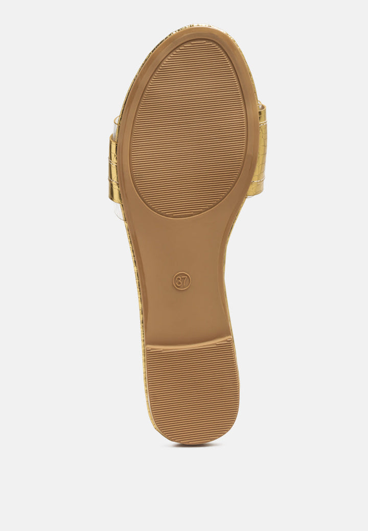 brillo jewel croc flats by London Rag