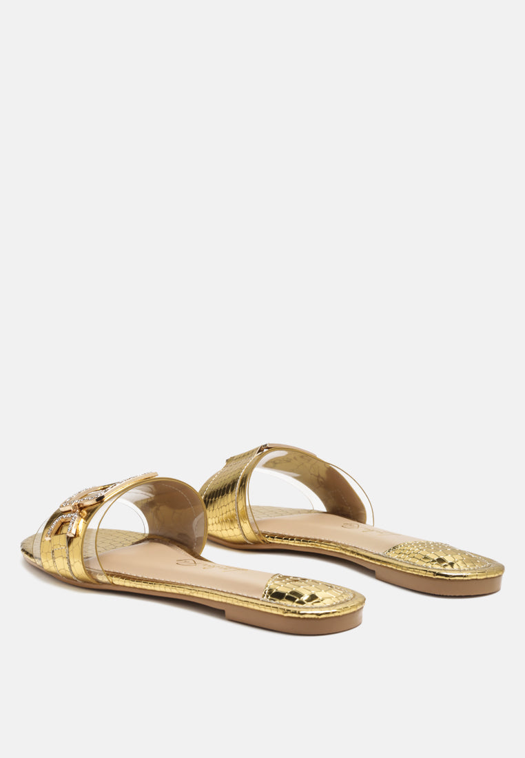 brillo jewel croc flats by London Rag