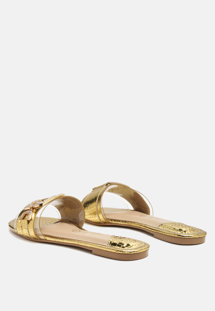 brillo jewel croc flats by London Rag