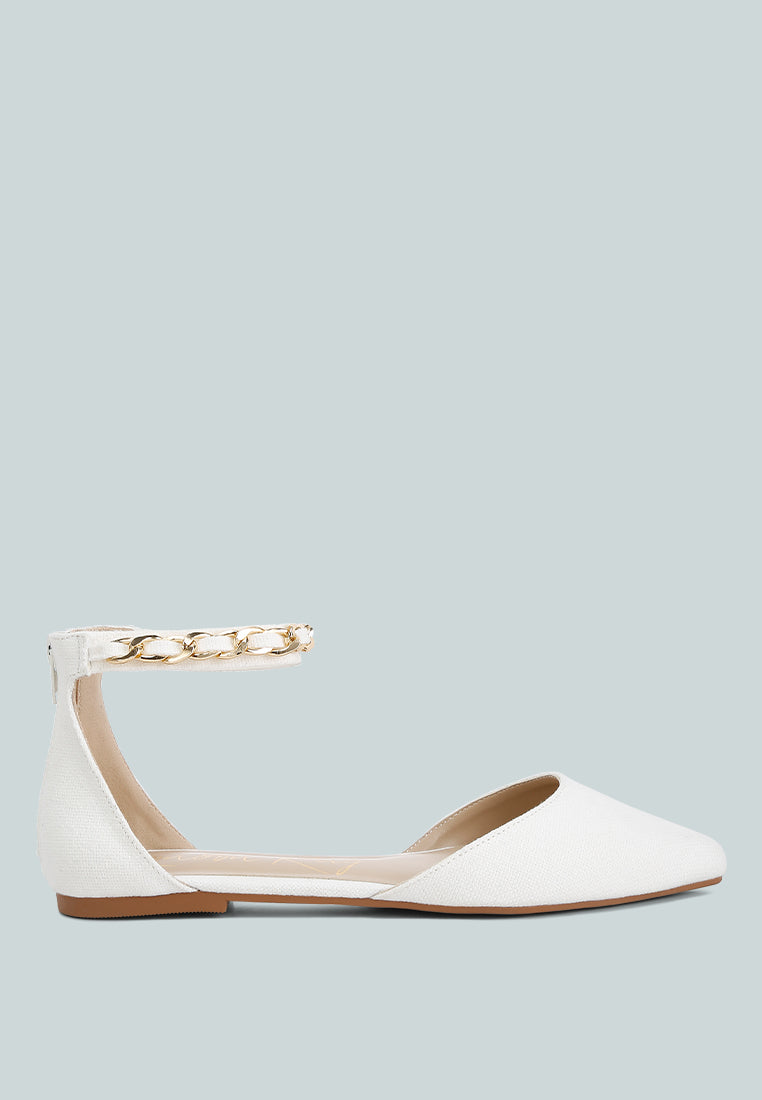 Buqisi Chain Embellished Flat Sandals by London Rag