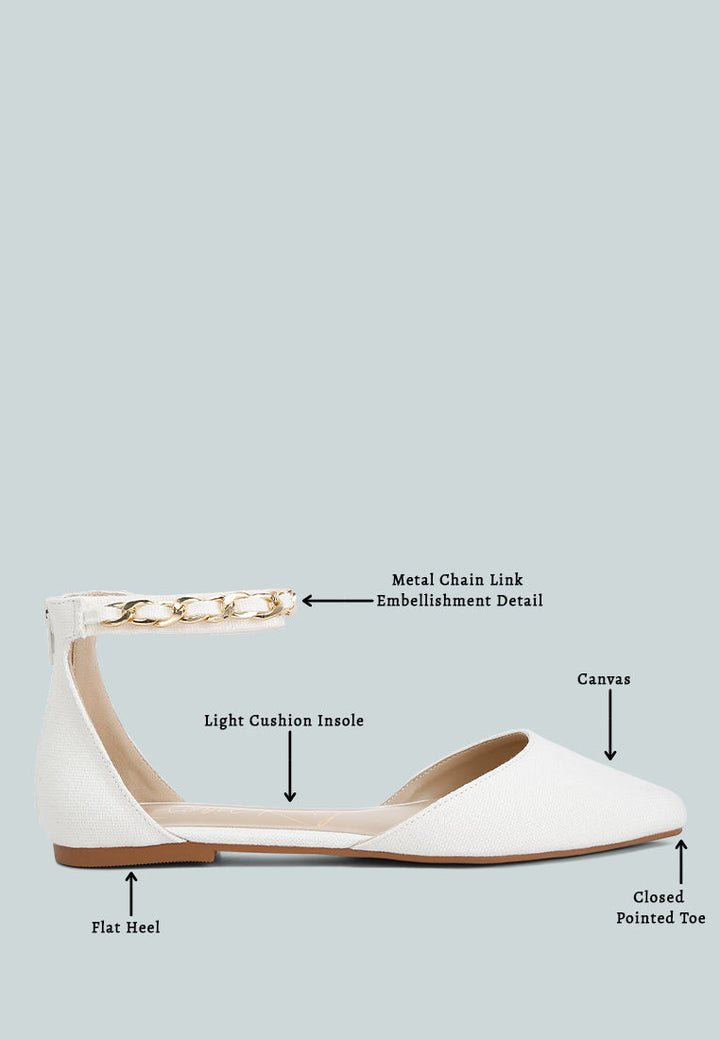 Buqisi Chain Embellished Flat Sandals by London Rag