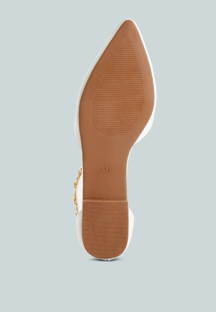 Buqisi Chain Embellished Flat Sandals by London Rag