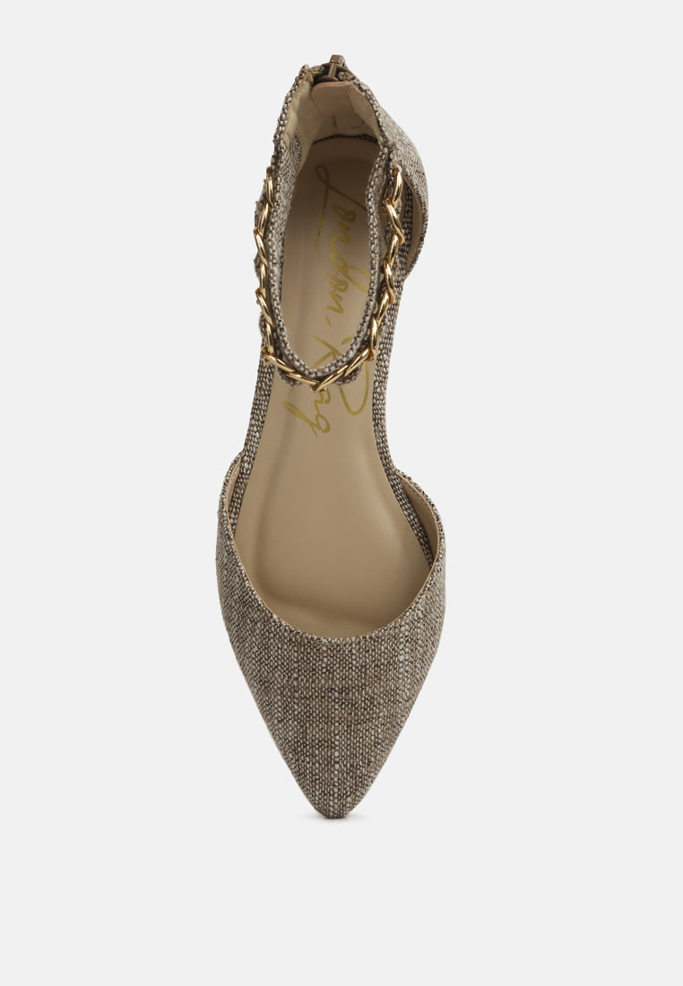 Buqisi Chain Embellished Flat Sandals by London Rag