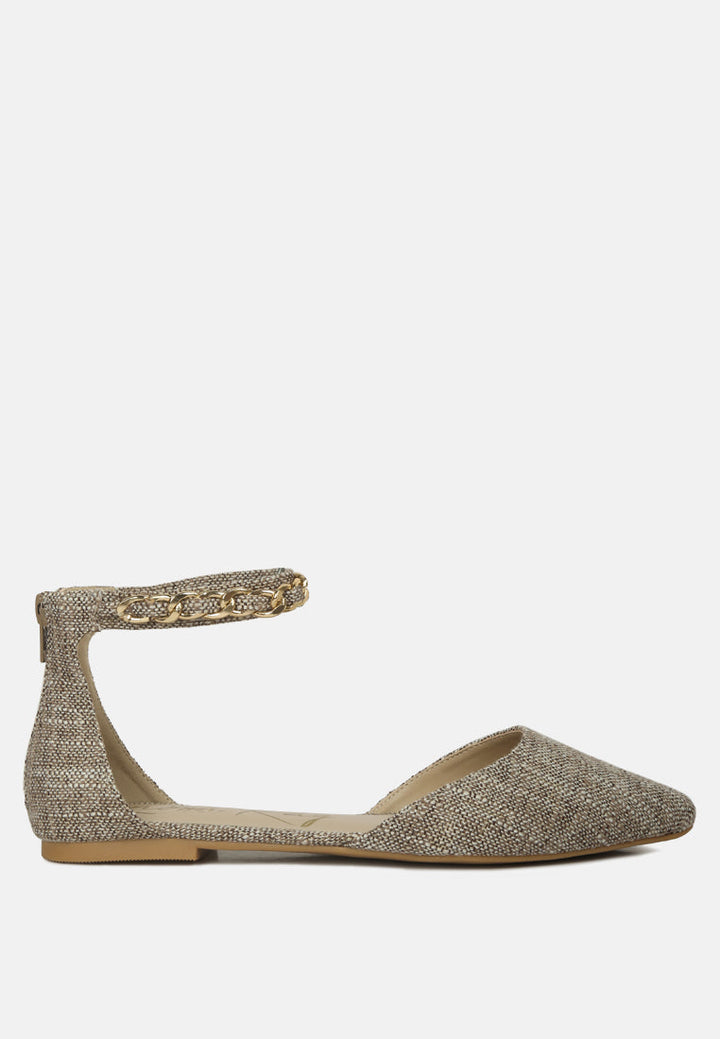Buqisi Chain Embellished Flat Sandals by London Rag