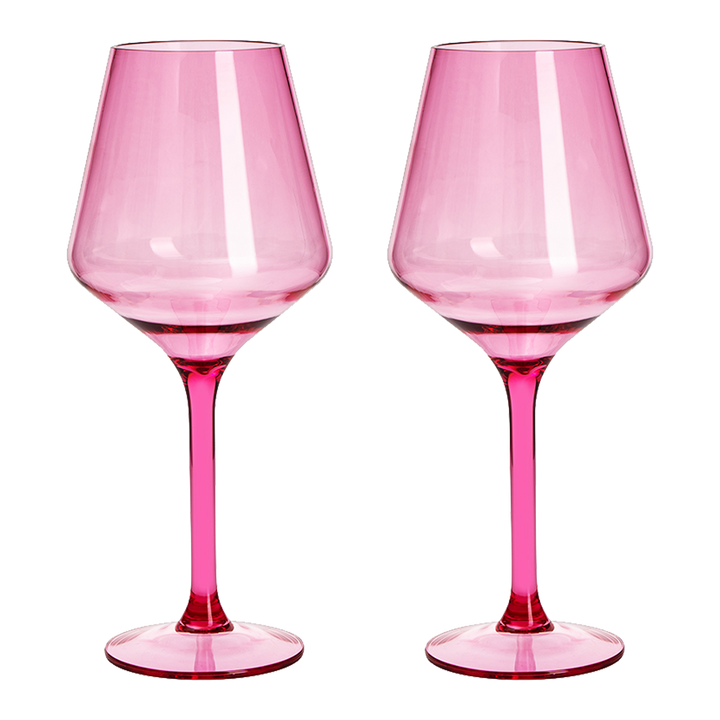 Floating Wine Glasses for Pool - Set of 2-15 OZ Shatterproof Poolside Wine Glasses, Tritan Plastic Reusable Stemware, Beach Outdoor Cocktail, Wine, Champagne, Water Glassware - Spring Summer (Green) by The Wine Savant