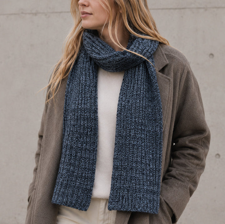 Marled Storm Knit Cashmere Scarf