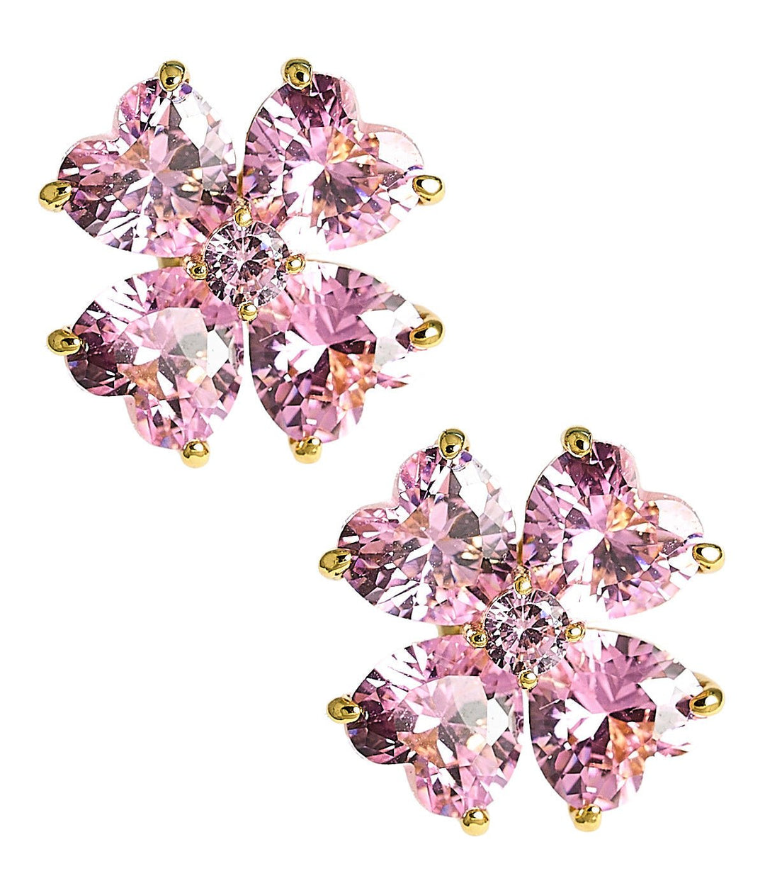 Catherine - Clover Stone Stud Earring - 18k Gold Plated-Darby Clark Collection