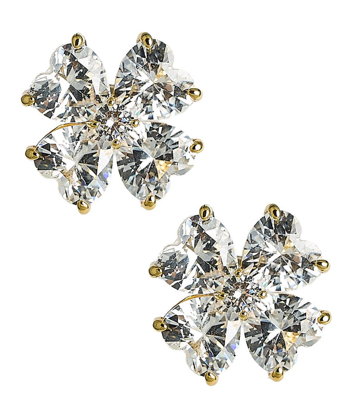 Catherine - Clover Stone Stud Earring - 18k Gold Plated-Darby Clark Collection