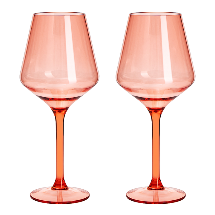 Floating Wine Glasses for Pool - Set of 2-15 OZ Shatterproof Poolside Wine Glasses, Tritan Plastic Reusable Stemware, Beach Outdoor Cocktail, Wine, Champagne, Water Glassware - Spring Summer (Green) by The Wine Savant