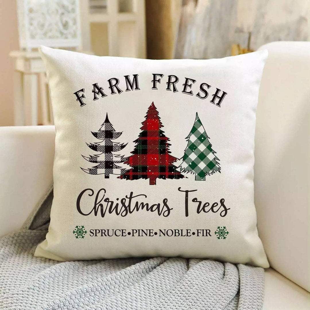 Christmas Throw Pillow Cover- Tree Farm by Delmar Decor
