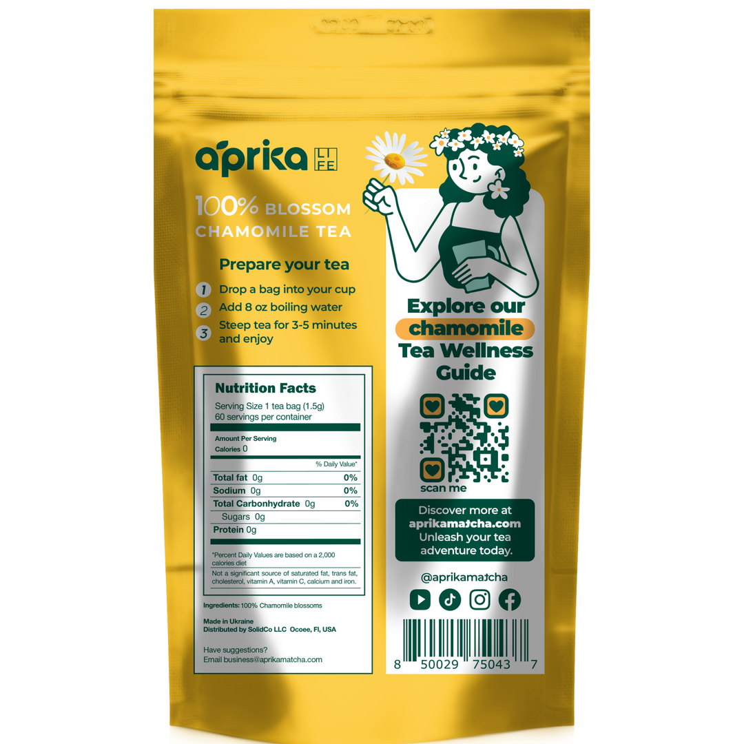 100% Pure Chamomile Herbal Tea, 60 bags by Aprika Life