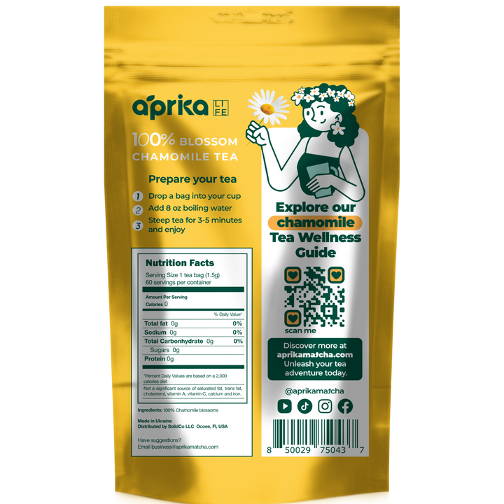 100% Pure Chamomile Herbal Tea, 60 bags by Aprika Life