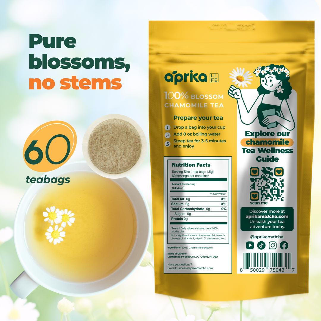 100% Pure Chamomile Herbal Tea, 60 bags by Aprika Life