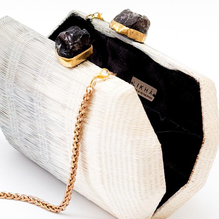 Light Grey Clutch - Hexagon Clutch | LIKHÂ by LIKHÂ