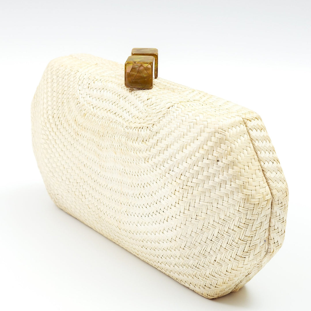 White Woven Clutch - Handwoven Clutch | LIKHÂ by LIKHÂ