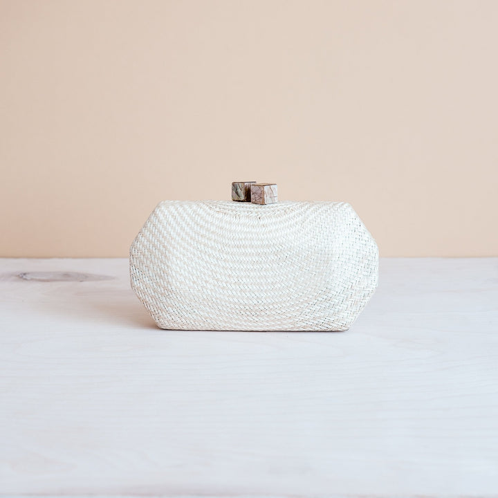 White Woven Clutch - Handwoven Clutch | LIKHÂ by LIKHÂ
