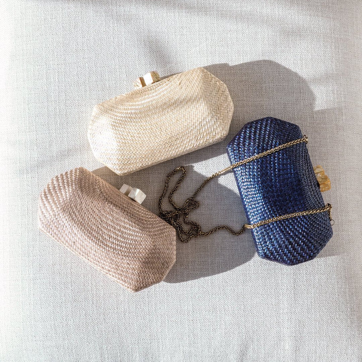 White Woven Clutch - Handwoven Clutch | LIKHÂ by LIKHÂ