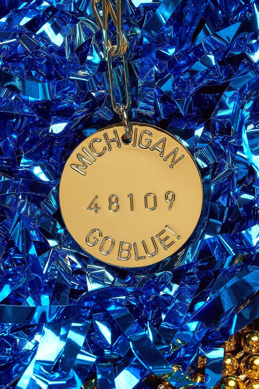 College Tag Charm Necklace - 18k Gold Plated Paper Clip Chain