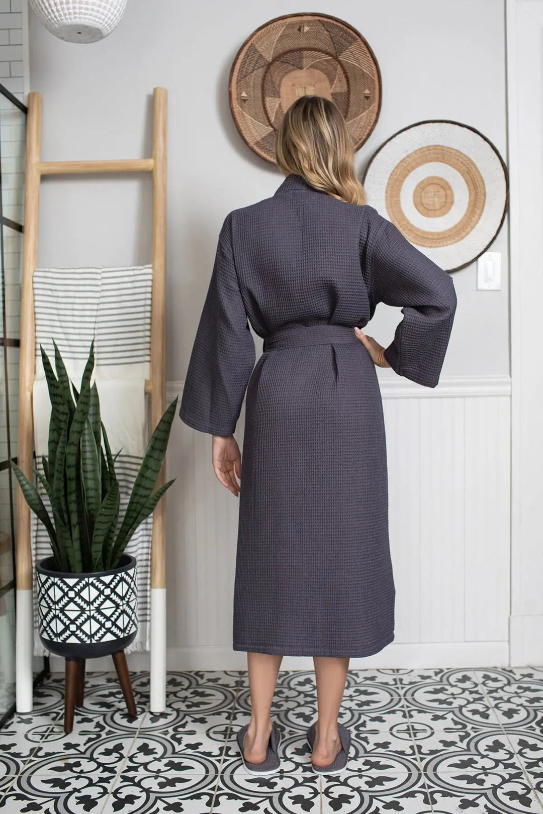 Lightweight Cotton Waffle Robe for Women by Lotus Linen