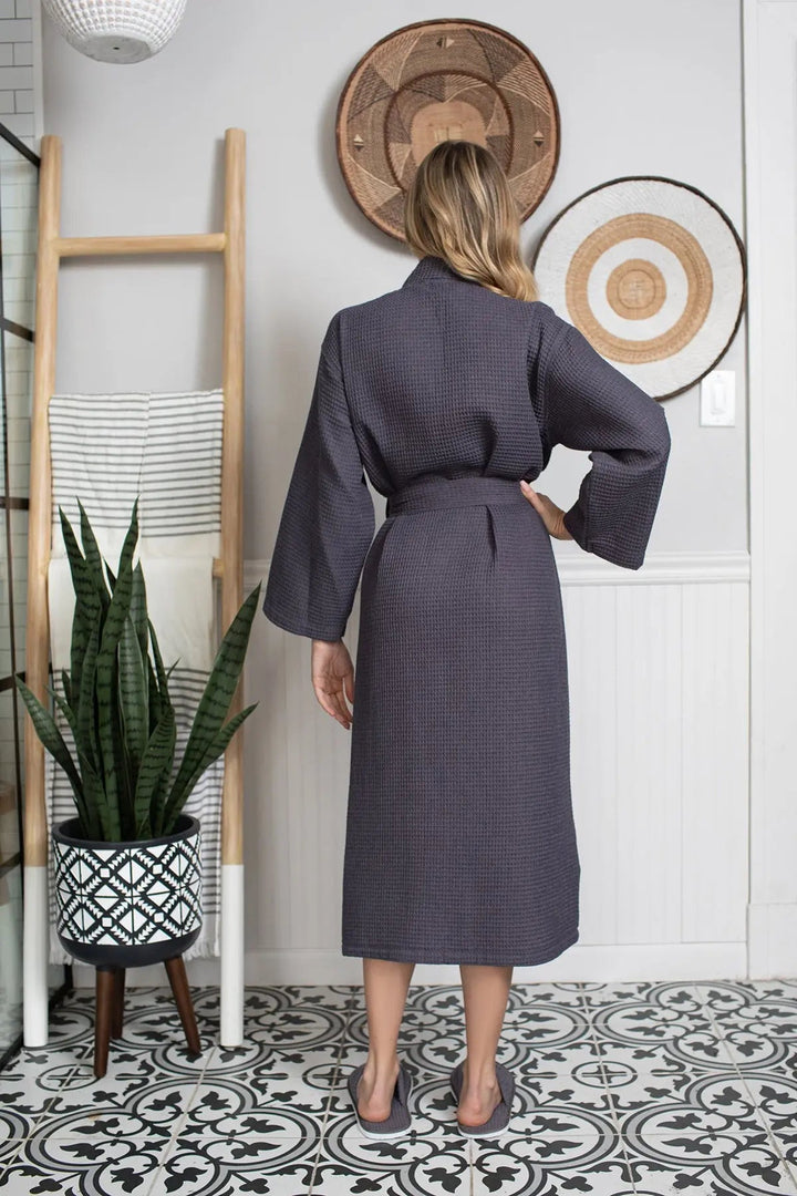 Lightweight Cotton Waffle Robe for Women by Lotus Linen