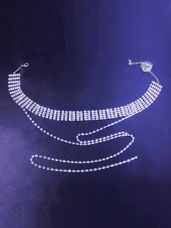 Rhinestone Tasseled Body Chain Accessories Necklaces Accessories by migunica