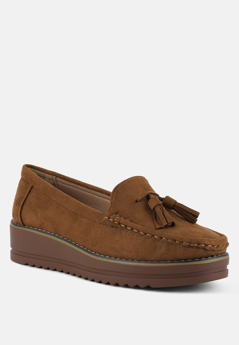 daiki platform lug sole tassel loafers by London Rag