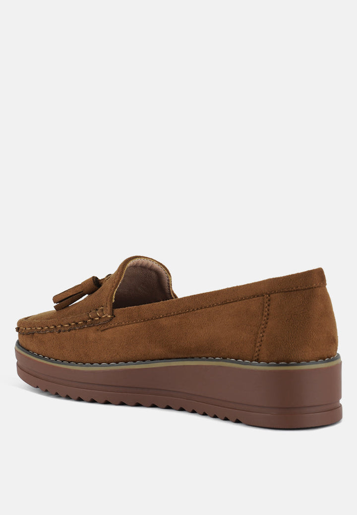 daiki platform lug sole tassel loafers by London Rag