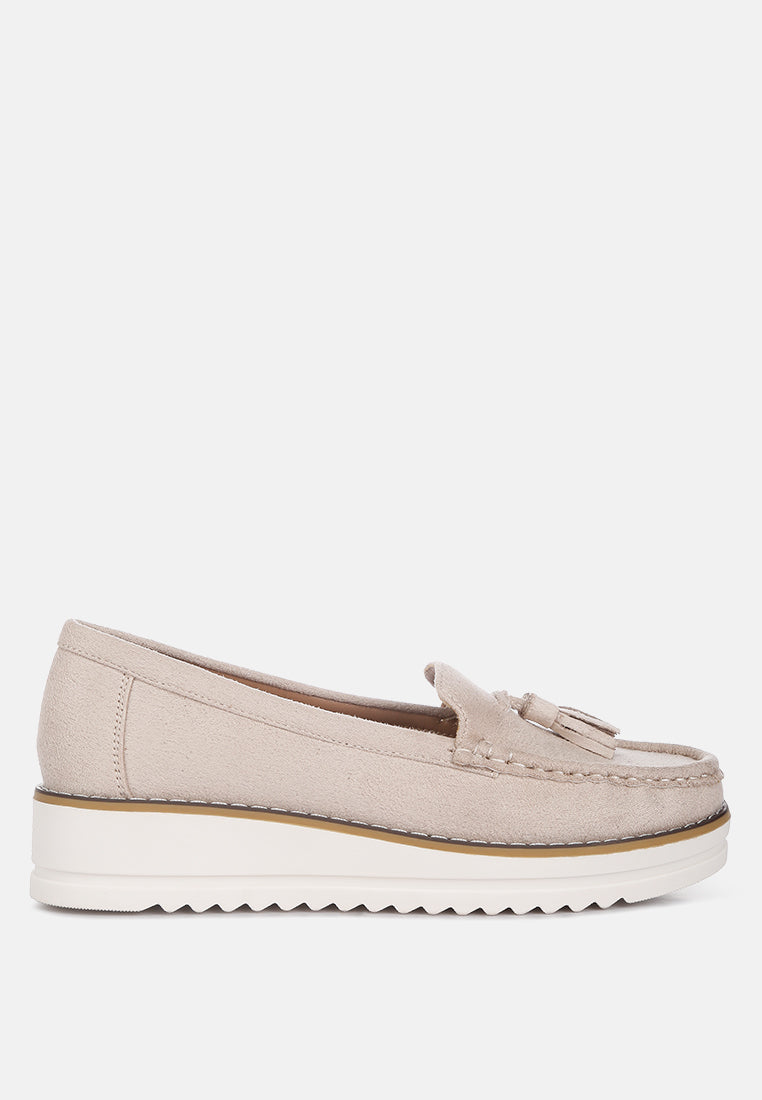 daiki platform lug sole tassel loafers by London Rag