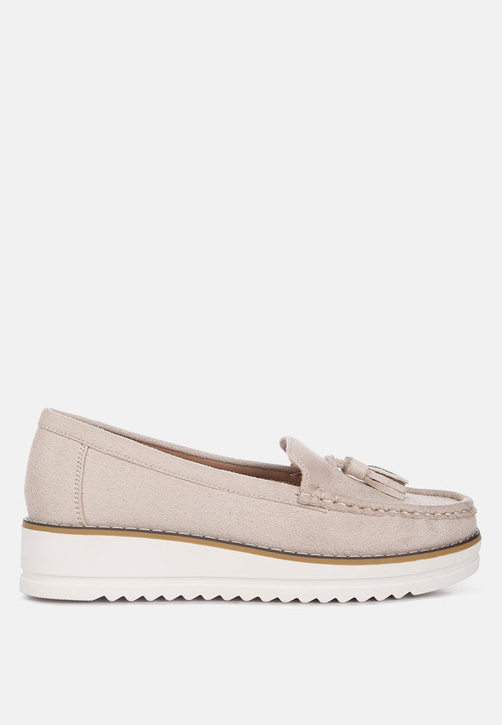 daiki platform lug sole tassel loafers by London Rag