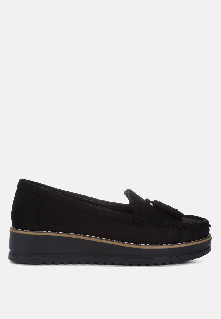 daiki platform lug sole tassel loafers by London Rag