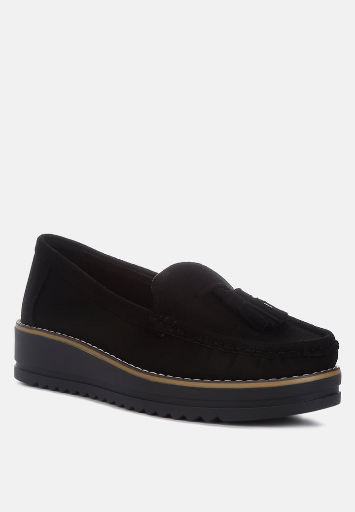 daiki platform lug sole tassel loafers by London Rag