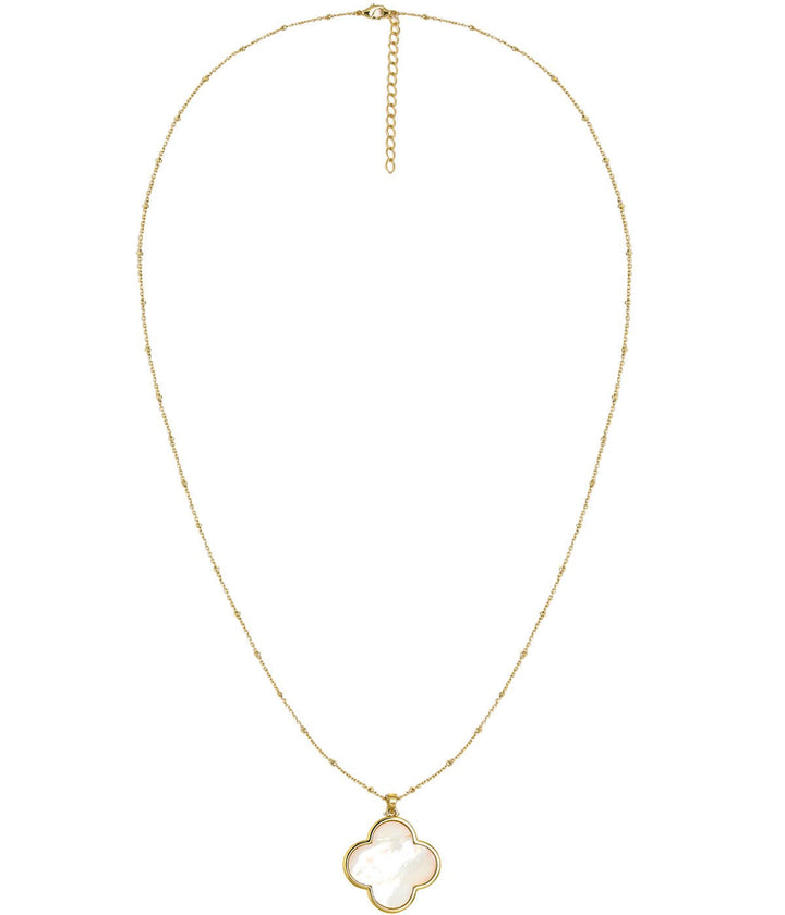 Dakota Clover Necklace - 18k Plated- Mother of Pearl-Kristin Kennedy Collection