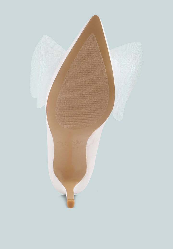 odette diamante embellished bow stiletto pumps by London Rag