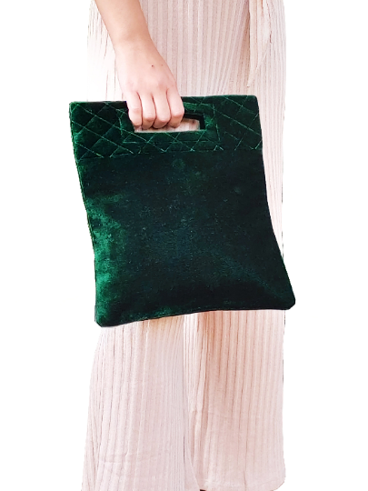 Green Velvet Monogram Purse, Monogram Tote, Monogram Purses, Bride To Be Gifts, Personalized Velvet Clutch,New year by Amore Beauté