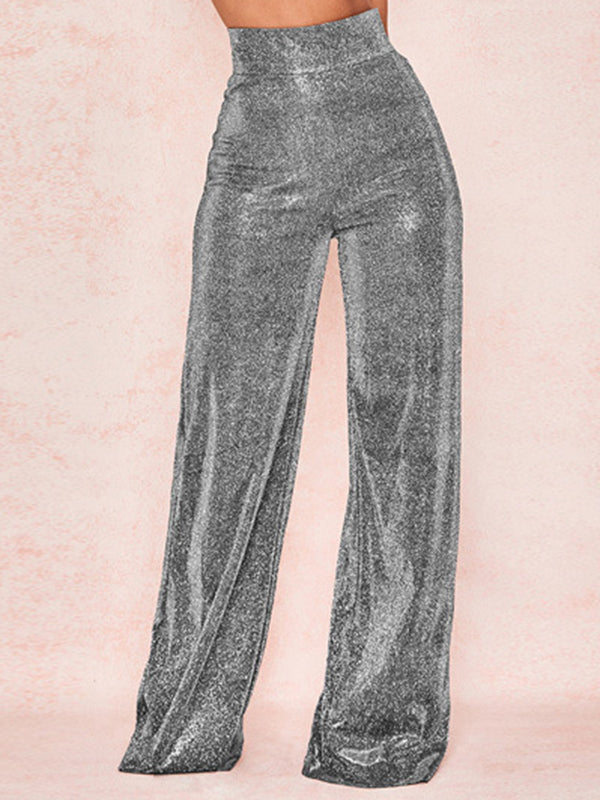 Loose Wide Leg High-Waisted Split-Joint Pants Trousers by migunica