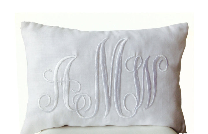 Monogram Pillow Covers, Monogram Throw Pillow, Monogram Lumbar Pillow by Amore Beauté