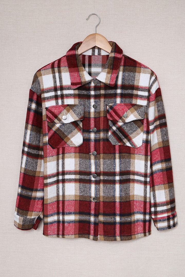 Plaid Pocketed Shacket by Poppy Lee Lane