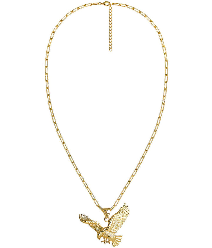 Eagle Paper Clip Chain Necklace - 18k Gold Plated