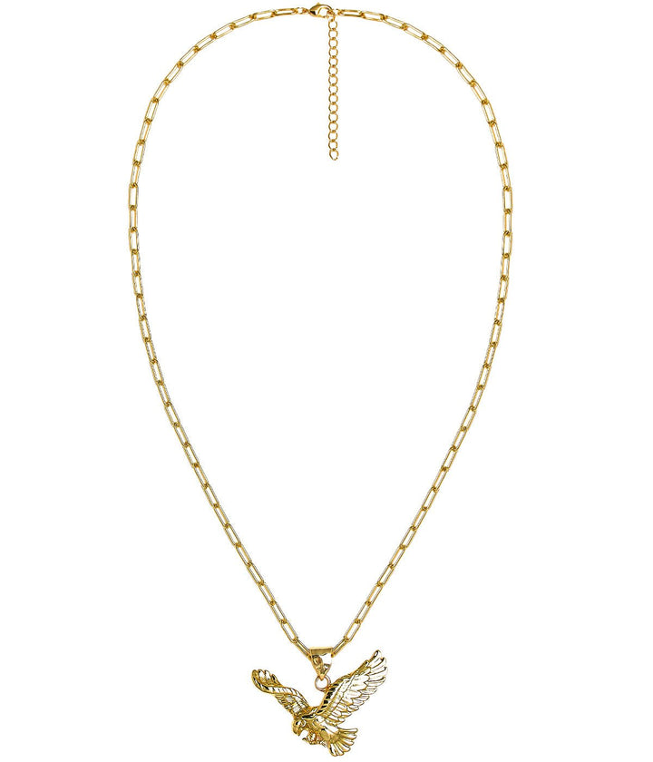 Eagle Paper Clip Chain Necklace - 18k Gold Plated