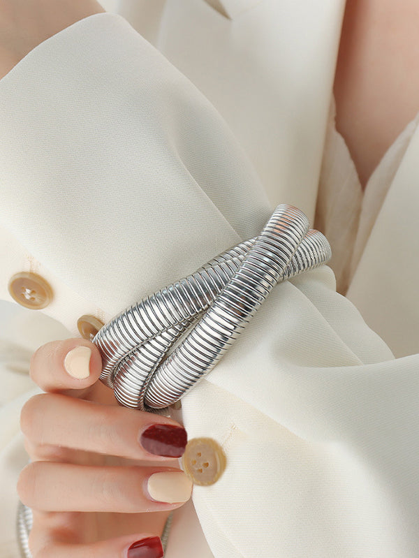 Pleated Solid Color Bracelet Accessories by migunica