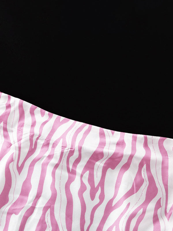Mermaid Contrast Color Printed Zebra-Stripe Skirts by migunica