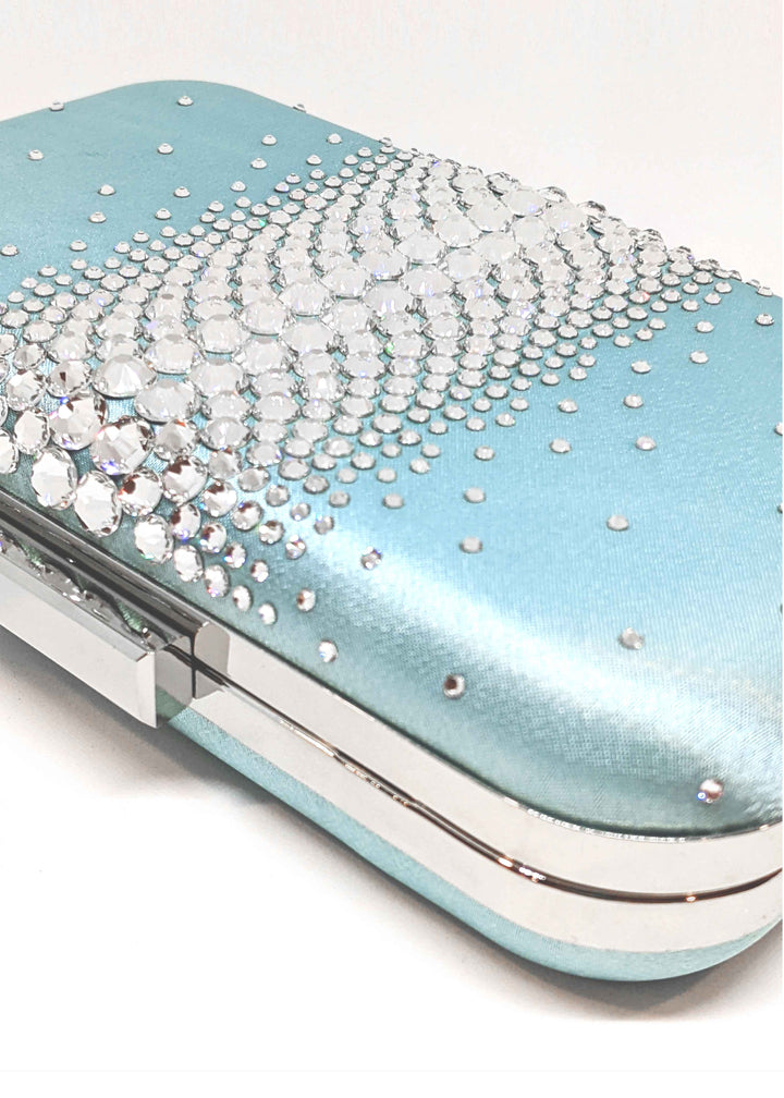 Ella Aqua Crystal Clutch